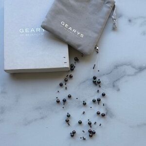 Gearys Multi-Strand Freshwater Pearl Necklace in Iridescent Black